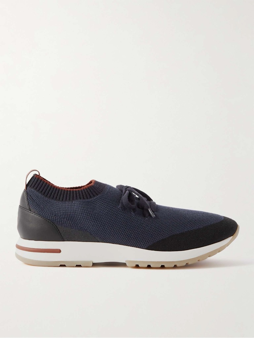 LORO PIANA 360 Flexy Walk Leather-Trimmed Knitted Wish® Silk Sneakers
